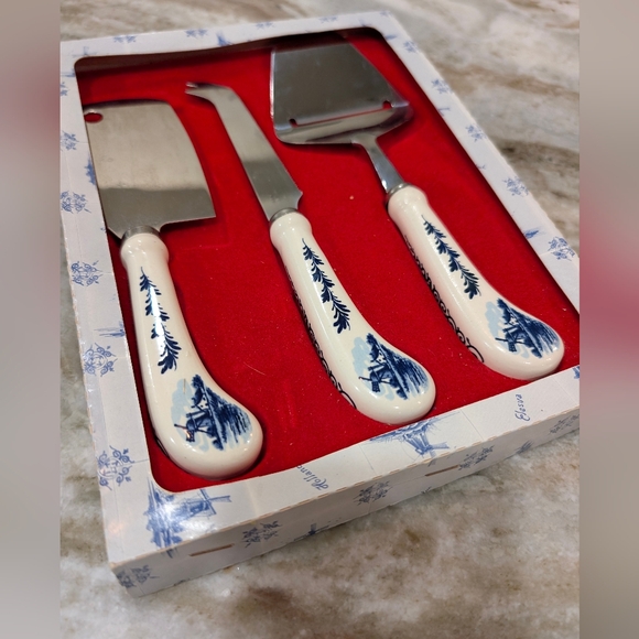 Elesva Other - Delft Blue Amsterdam Holland Elesva Windmill Porcelain handle Set